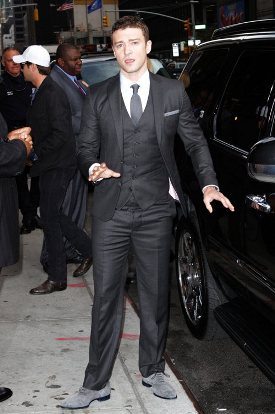 Justin Timberlake on the way to Late Show with David Letterman biography